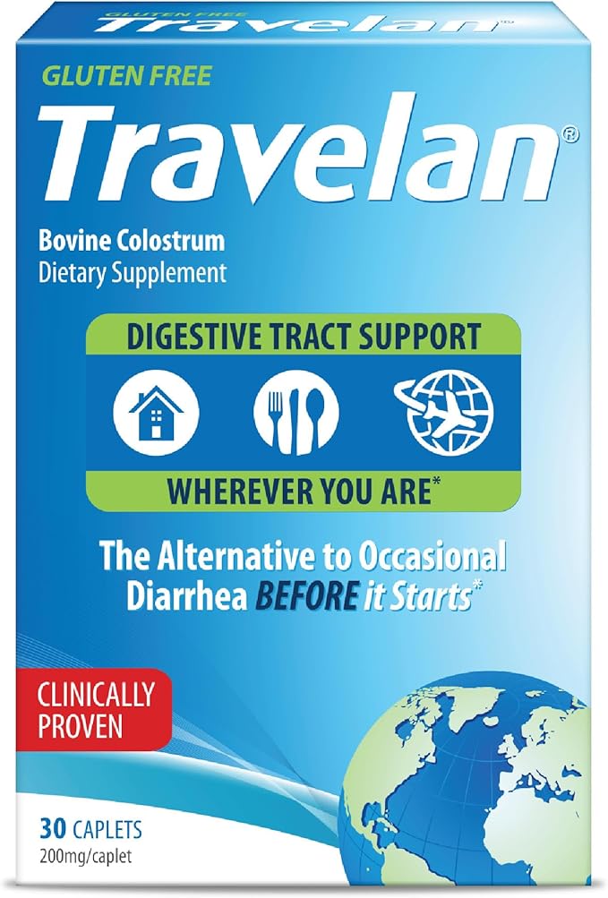 Anti Diarrhea Pills Help Prevent Traveler’s Diarrhea Before It Starts Clinically Proven Travel Essentials Drug-Free Colostrum Natural Digestive and Immune Support Supplement 30 Count