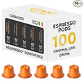 Grano Milano Cremoso Coffee Capsules - 100 Aluminum Coffee Pods Compatible with Nespresso Original line100% Arabica Medium Roast - Intensity 8/12 Made in Italy