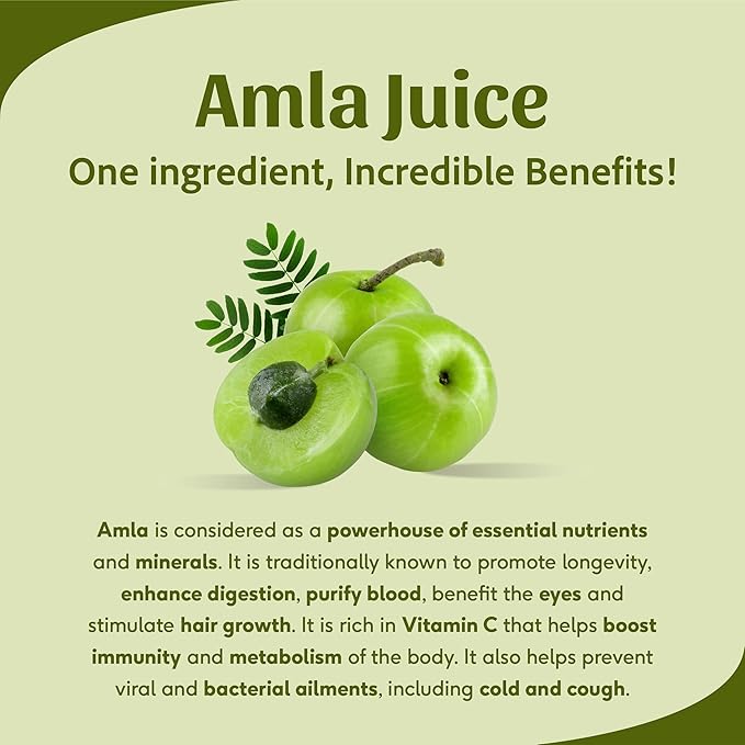 Sri Sri Tattva Shuddhta Ka Naam | Amla Juice | Herbal &amp Pure | Rich in Vitamin C | Naturally boosts Immunity 1 L Each (Pack of 2)