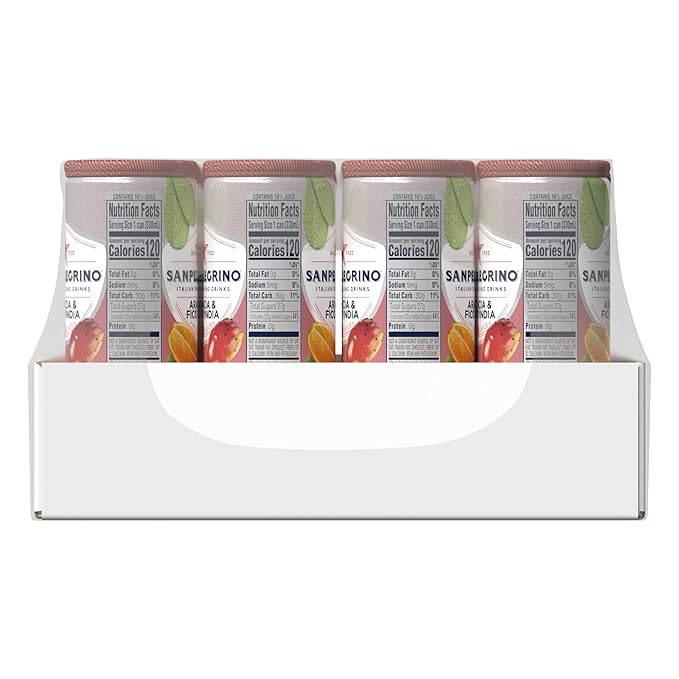 Sanpellegrino Prickly Pear and Orange Italian Sparkling Drinks 11.15 fl oz. Sleek Cans (24 Count)