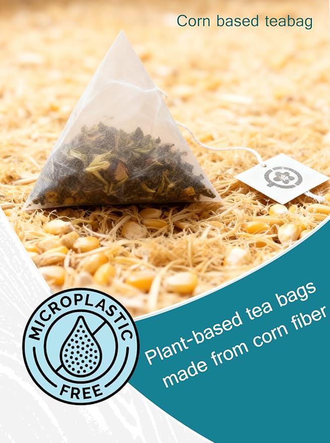 TETWIN Jasmine Green Tea Bags 40ct Resealable Tin – Organic Loose Leaf Tea Scented with Fresh Jasmine Flowers USDA Organic Full Leave Teabags Light Caffeine Naturally Aromatic