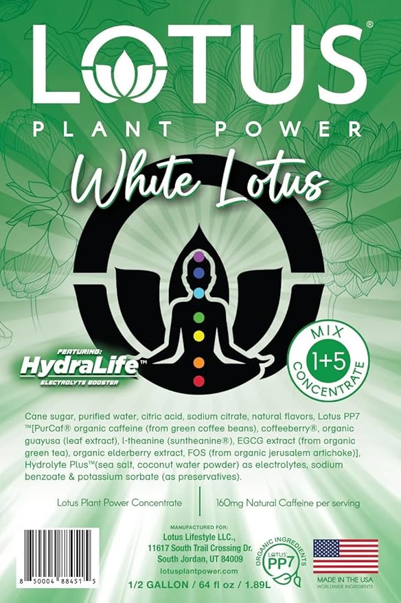 Lotus Energy Drink Concentrate 64 fl oz (White &amp Gold) Pack of 2