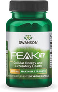 Swanson Maximum Strength Peak ATP Cellular Energy Supplement for Athletes and Active Adults Seeking Performance and Recovery Support - 400 mg (30 Veggie Capsules)