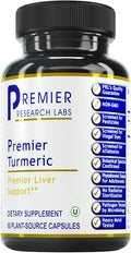 Premier Research Labs Premier Turmeric Capsules - Turmeric Curcumin Supplement Liver Support 500 mg of Curcuma Per Capsule - 60 Vegetarian Capsules