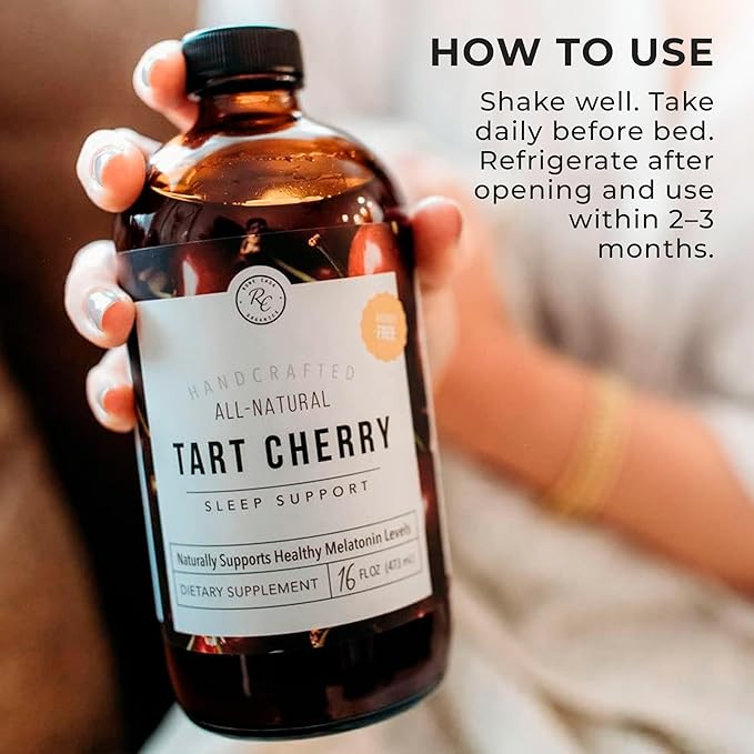 Rowe Casa Organics Tart Cherry Organic Sleep Support with Valerian Root Supports Sleep Cycle Regulation and Muscle Recovery (16 Fl Ounces)