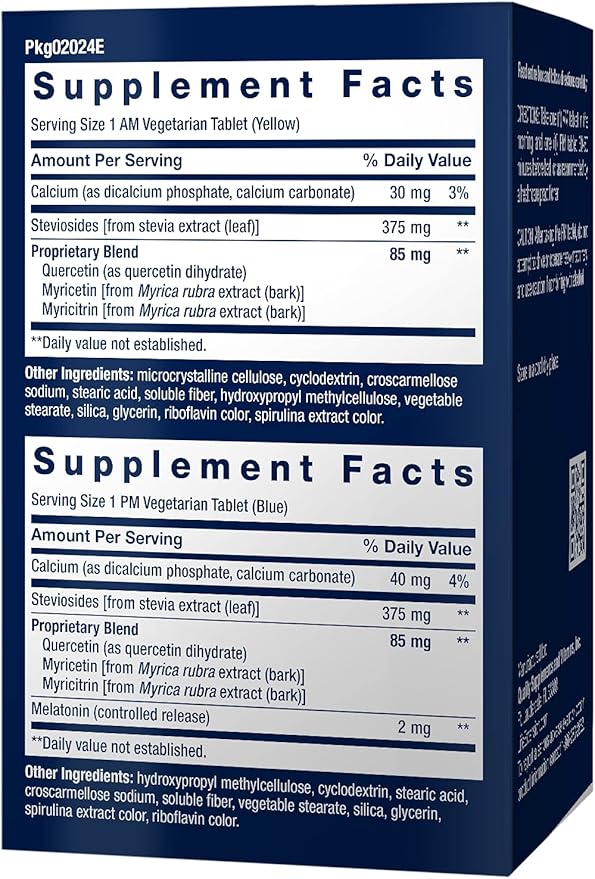 Life Extension Triple Action Blood Pressure Heart Health Supplement quercetin stevia Extract melatonin Morning and Night Support Gluten-Free Non-GMO Vegetarian 60 Tablets
