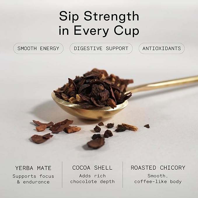 Firebelly Tea No Ordinary Joe Organic Yerba Mate Loose Leaf Tea with Cocoa and Roasted Chicory Coffee Alternative Herbal Tea Smooth Energy Bold Flavor 3.5 oz Pack of 1