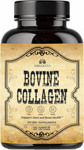 HERBALICIOUS Bovine Collagen Supplements for Men and Women | Hydrolyzed Grass-Fed Bovine Collagen Peptides | Joint Nerve &amp Bone Support | Non-GMO Anti-Aging | 100 Capsules