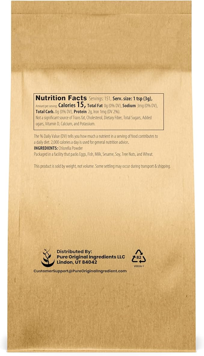 PURE ORIGINAL INGREDIENTS Chlorella Powder (16 Ounce)