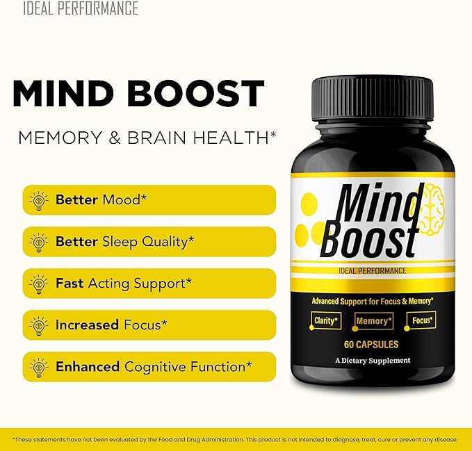 IDEAL PERFORMANCE Mind Boost Capsules MindBoost Pills Reviews (5 Pack)
