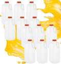 64 Oz Empty Juice Bottles (Pack Of 12 x 64 Oz Ea) With Orange Tamper Evident Screw Caps – Great for Homemade Juices Milk Smoothies Tea and Other Beverages - Food Grade BPA Free