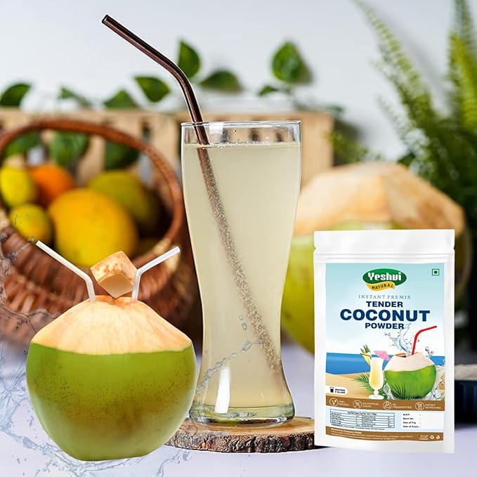 Yeshvi NATURAL Tender Coconut Water Powder &amp Spicy Guava Powder Combo Pack Instant Drink Powder Powder make juice 200gm