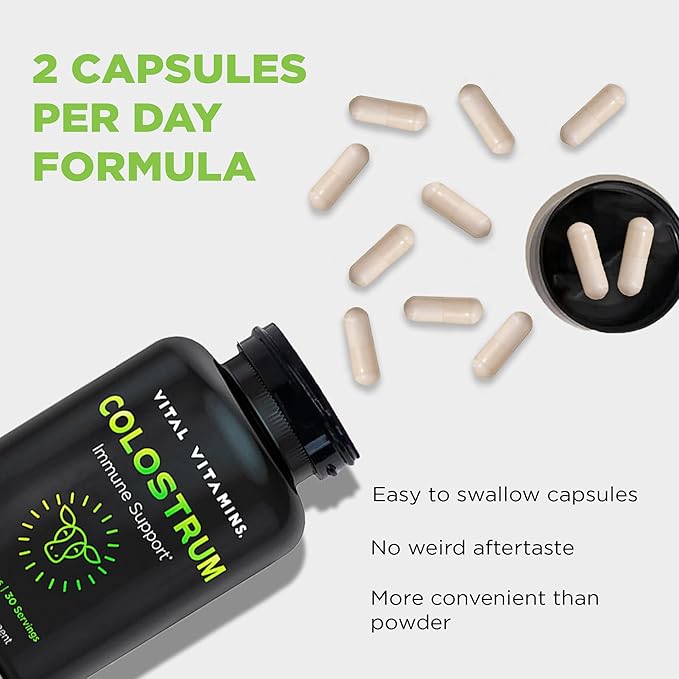 Vital Vitamins Vegan Collagen Booster Capsules + Colostrum Capsules Supplement