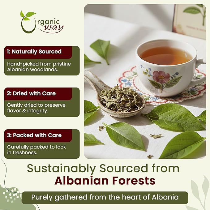 Organic Way Plantain Leaf Cut and Sifted - Herbal Tea | European Wild-Harvest | Organic &amp Kosher Certified | Non GMO &amp USDA Certified - Origin Albania (16 Ounce Pack)