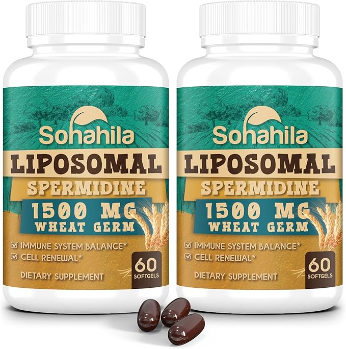Spermidine Supplement 15 MG - 99% Purity High Absorption 1500 MG Fermented Wheat Germ Extract with Zinc &amp Thiamin Spermidine for Men &amp Women - Cellular Renewal Aging Defense Energy 120 S