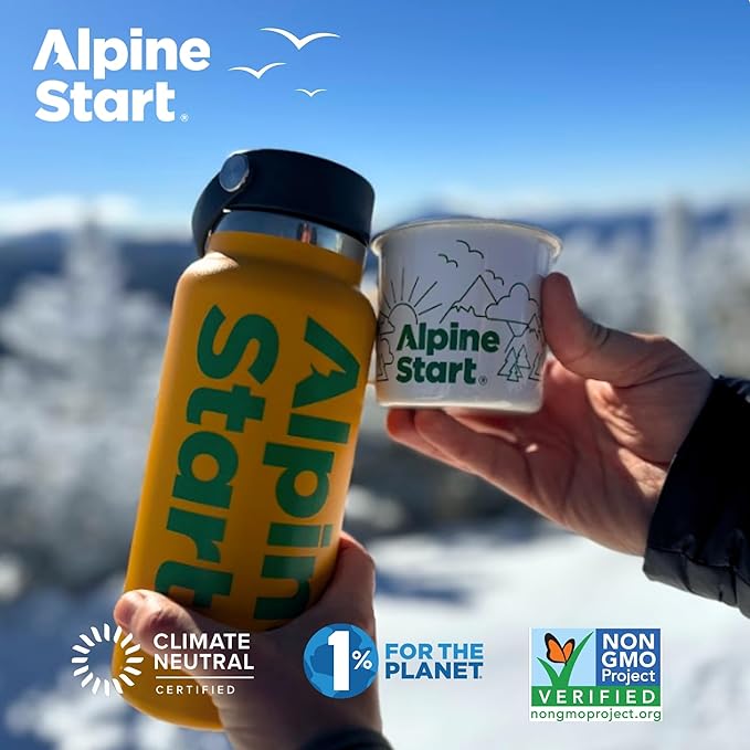 Alpine Start Instant Coffee Original Blend Medium Roast - Individual Powder Mix From High Altitude Arabica Coffee Beans - Hot or Cold Brew for Home Travel Camping Hiking Backpacking (Coffee and Cr