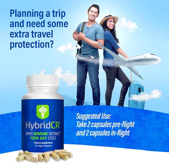 HybridCR Rapid Immunity Supplement | Zinc Echinacea Andrographis Ginseng Selenium Gluten-Free &amp Non-GMO | 5-in-1 Immune Support Supplement | Pharmacist Formulated 2 Month Supply (60 Veggie Ca