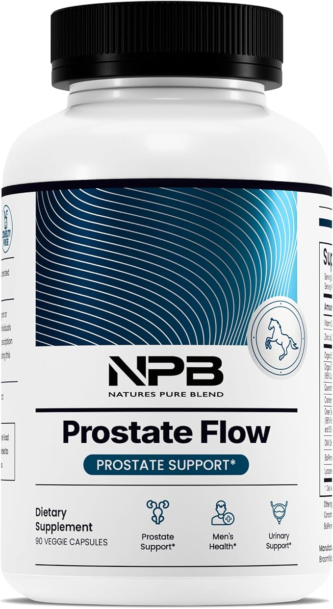 Nature’s Pure Blend Prostate Flow – Prostate Health Supplements for Men with Saw Palmetto Herbal Complex and Essential Nutrients – Support for Flow Balance Hair Strength and Wellness – 90 Capsules