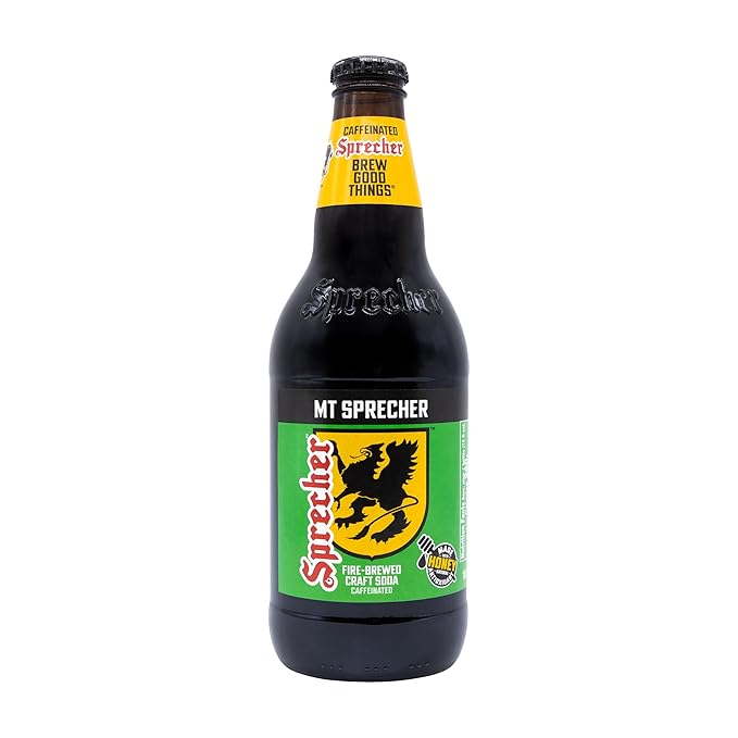 Mt Sprecher Citrus Soda in 16oz Glass Bottles (12 Pack) Caffeinated Fire-Brewed Craft Citrus Soda from Sprecher Brewing Company