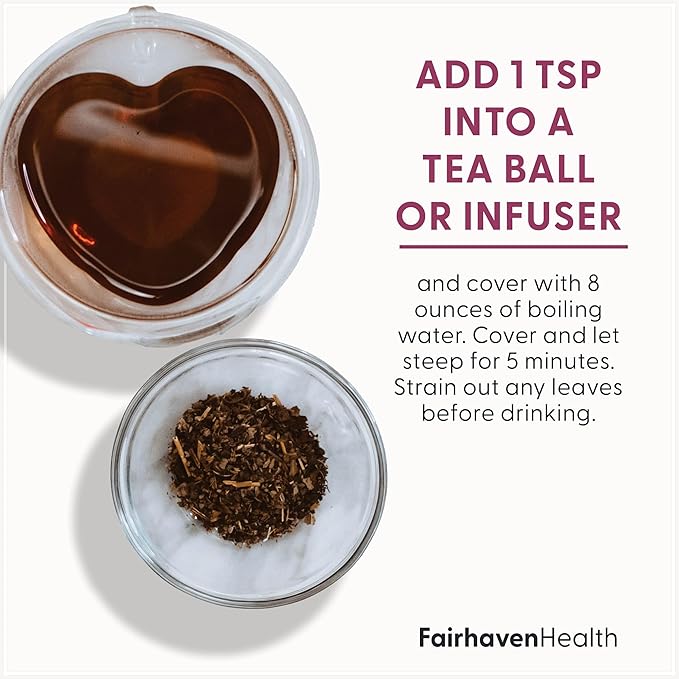 Fairhaven Health FertiliTea | Organic Fertility Tea for Women to Support Reproductive Health* | Prenatal Herbal Tea to Support Menstrual Cycle &amp Hormone Balance* | Contains Vitex | Mint | 60 Servi
