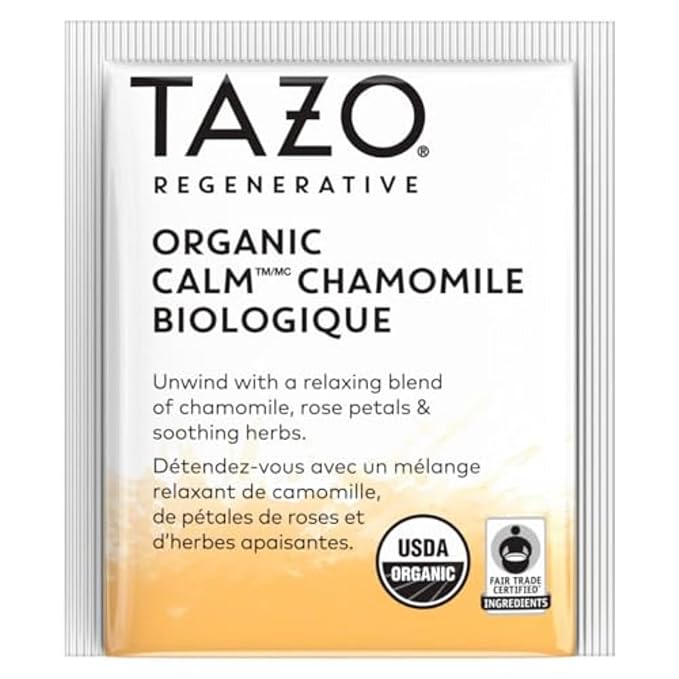TAZO Calm Chamomile Herbal Tea Bags Caffeine Free 96 Total Tea Bags (16ct - Pack of 6)
