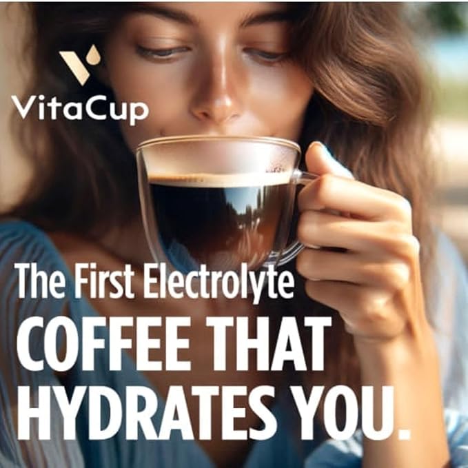 VitaCup Hydration Coffee Pods The First Coffee That Hydrates You w/Electrolytes Coconut Water Pink Himalayan Salt Magnesium Medium RoastSingle Serve Pod compatible w/Keurig K-Cup Brewers 72Ct