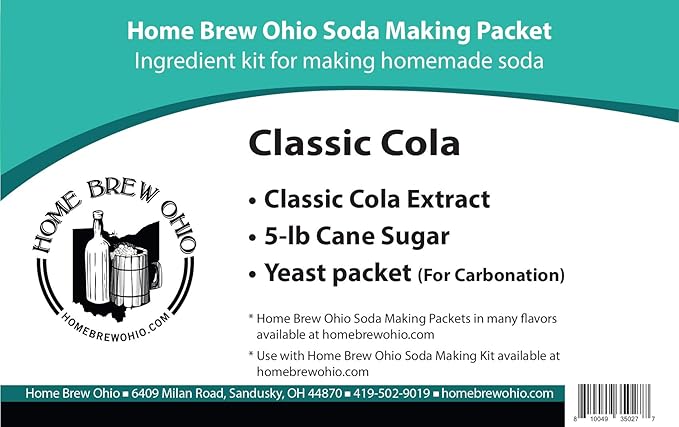 Home Brew Ohio Soda Making Packet-Classic Cola