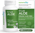 NatureCity True-Aloe Gut Health Support – Per Serving – Organic Aloe Vera (120 Capsules) for Digestive Skin &amp Joint Support | Small Easy-to-Swallow Pills