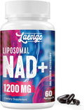 Liposomal NAD+ Supplement 1200mg High Absorption Cellular Energy &amp Mitochondrial Support NAD Plus for Longevity &amp Vitality Anti-Aging Formula 60 Softgels