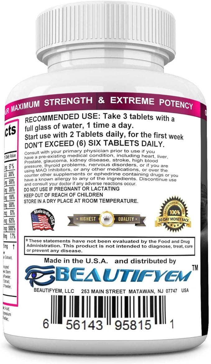 Butt X-Large Advance Butt Enlargement Booty Enhancement. Butt Enhancer Pills. Fast Curved Bigger Glutes. 90 Tablets (Not a Butt Cream)