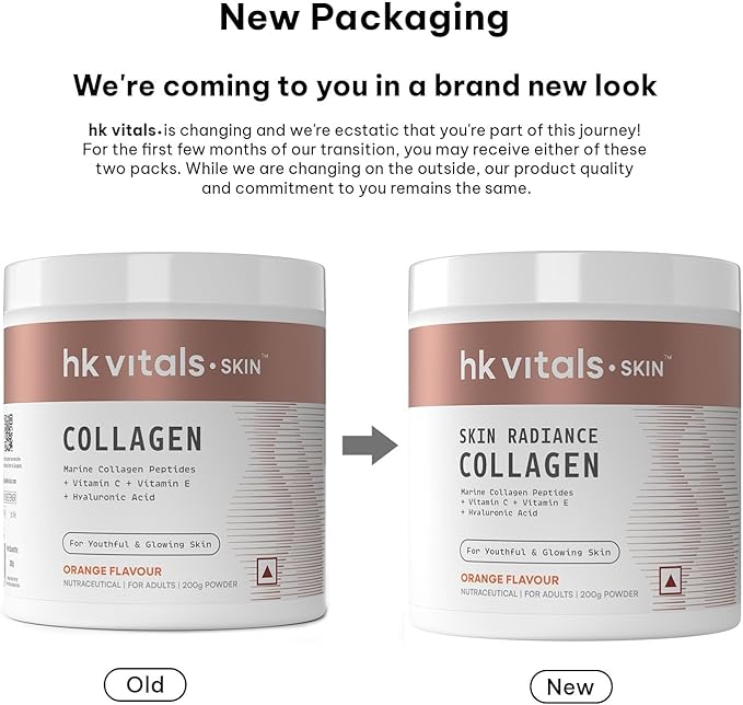 itals Skin Radiance Marine Collagen Supplement (Orange200g)|Vitamin CESodium Hyaluronate|for Healthy SkinHair &amp NailsPowder1 Count25 Servings