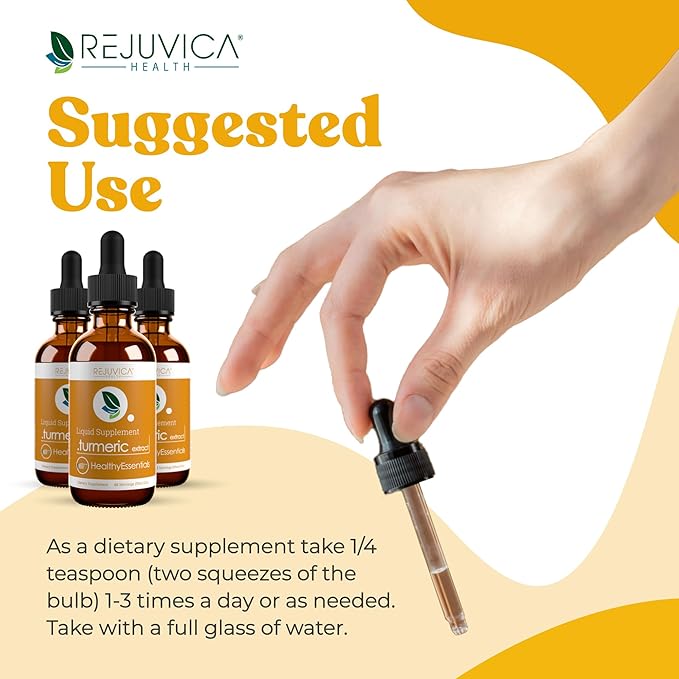 Turmeric Curcumin Liquid Drops with Black Pepper Extract | Turmeric Root Supplement for Joint Support Antioxidant &amp Immune Health | High Absorption with Piperine | Non-GMO | 1+ Month Supply
