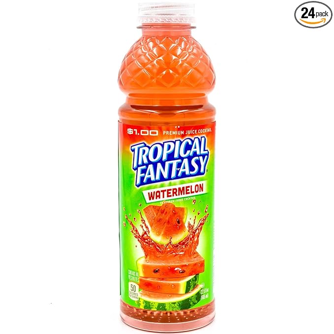 Tropical Fantasy Watermelon Juice Cocktail 22.5 Ounce (Pack of 24)