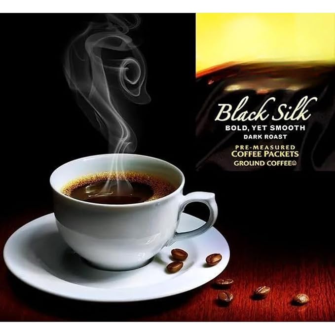 Black Silk Dark Roast Ground Coffee 40.3 oz Makes Up to 380 Cups Includes 15ml Measuring Scoop