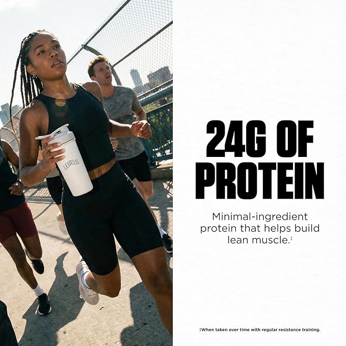Levels Grass Fed Whey Protein Powder No Artificials 24G of Protein Cappuccino 2LB