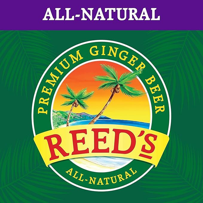 Reed's Strongest Ginger Beer - 3x Fresh Ginger Root for Intense Spice - 12oz Glass Bottles 12 Pack