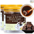 Wanhua Hall Dark Brown Sugar with Red Dates &amp Ginger 13.4oz(190g*2) Handmade Ancient Craft Chinese Black Sugar Cubes in Independent Packaging Natural Sweetness Soothing Ginger Tea for Women&amp