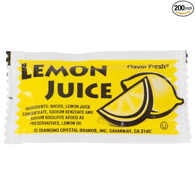 BWS Lemon Juice 4 Gram Portion Packets Case of 200