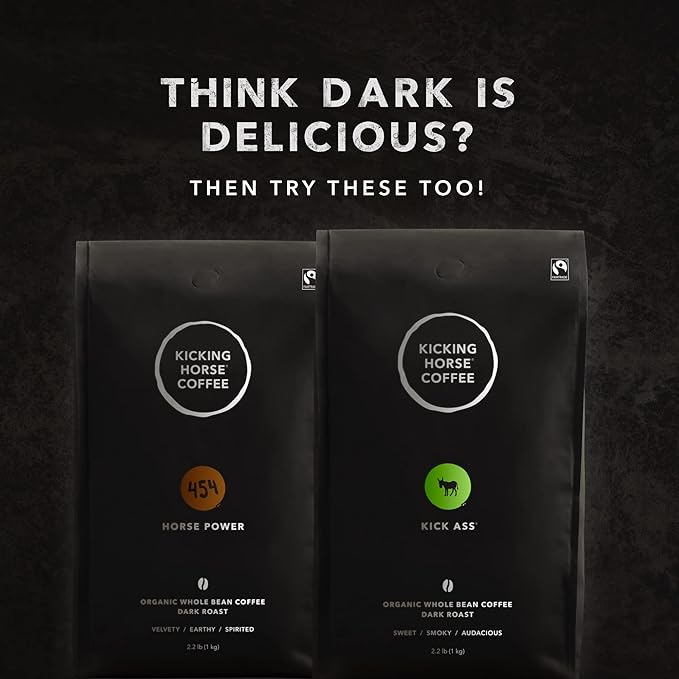 Kicking Horse Coffee Grizzly Claw Dark Roast Whole Bean 1 Kg (Pack of 6) - Certified Organic Fairtrade Kosher