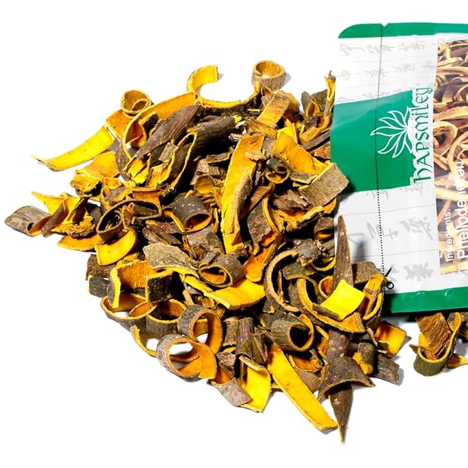 Hapsmiley Amur Cork Tree Bark (philodendron amurense bark/黄柏/Huang Bo) Dried Bulk Herbs – 3.5 oz (100g)