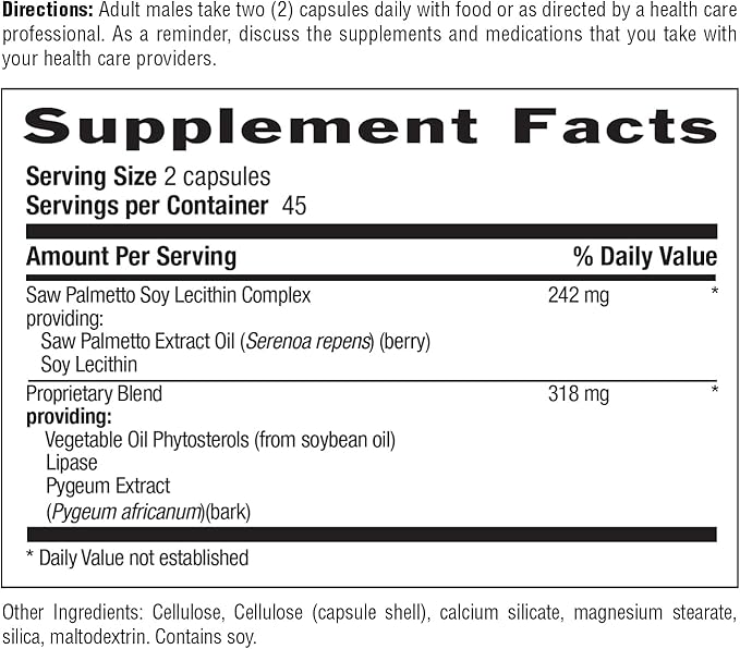 Country Life Saw Palmetto &amp Pygeum Extract - Prostate Health Supplement for Men's Health - Promotes Healthy Urinary Tract Function 90 Capsules