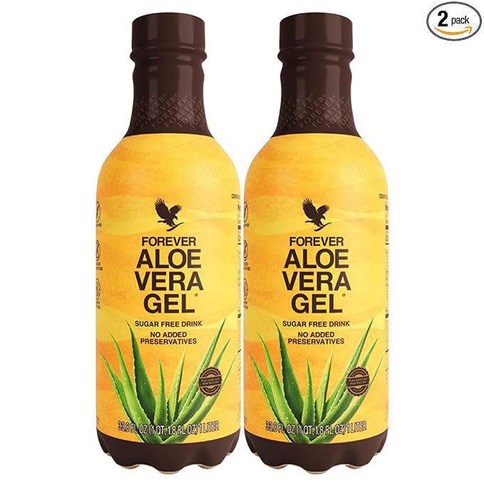 Forever Living - Forever Aloe Vera Gel - 99.7% Pure Inner Leaf Aloe Vera Juice - Preservative-Free - 33.8 fl oz (Pack of 2)