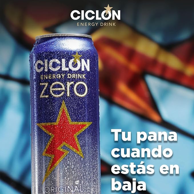 Ciclon Energy Drink Zero Original No Calories No Sugar No Carbs 24 Cans (10 Fl Oz)