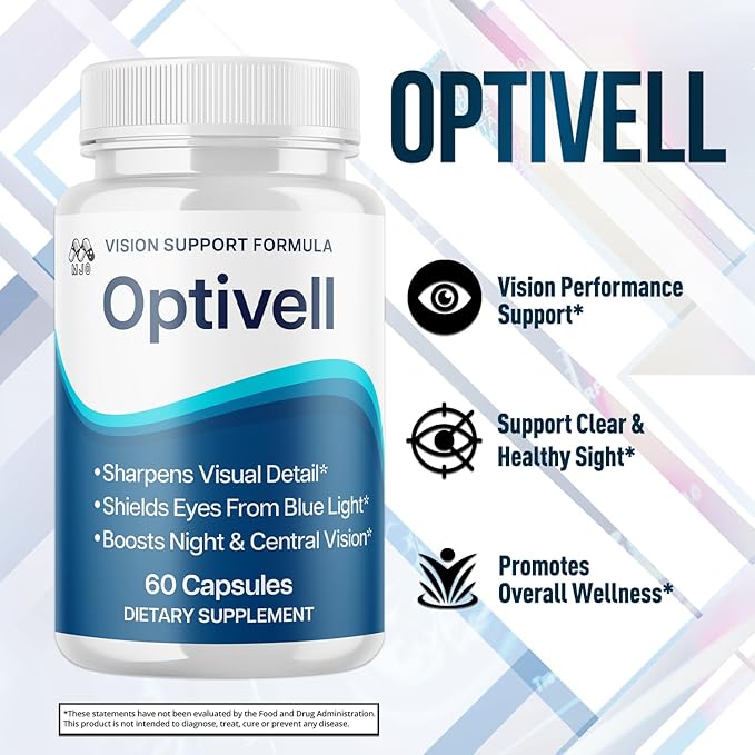 (2 Pack) Optivell Eye Capsules Official Optivell Eye Vitamin Pills with All Natural Ingredients Advanced Vision Formula Supplement Pills Supporting Ocular Health &amp Wellness Naturally (120 Capsul