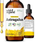 Wild &amp Organic Astragalus Extract Drops - Immune Support - Liquid Astragalus Root Supplement - Add to Tea &amp Mix with Powder - Membranaceus Herb - Vegan Sugar &amp Alcohol-Free Tincture - 2 f
