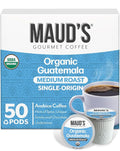 Maud's Organic Guatemalan Coffee Pods 50 ct Single Origin Guatemalan Medium Roast Coffee in Single Serve Pods – 100% Arabica Beans Compatible with Keurig K Cups Maker