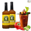 SPOOKY - Pepper Burst Bloody Mary Mix - Made With All Premium Natural Ingredients - No Artificial Color or Flavor - No Preservative No MSG Low Carb Low Calorie &amp Gluten Free - 32 Oz (Pack of 2