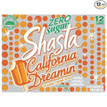 Shasta Zero Sugar California Dreamin' Orange Creme Soda 12 Cans (12 fl oz each) Caffeine Free