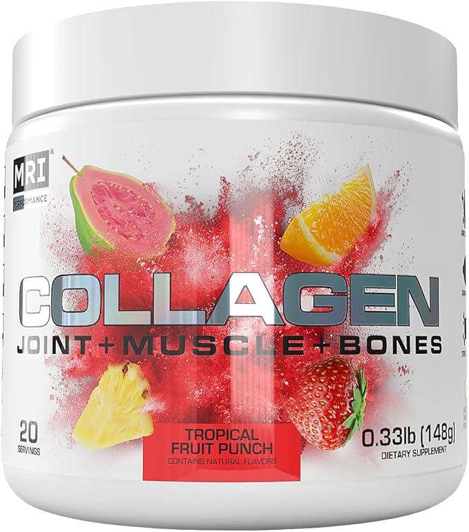 MRI Performance Collagen Peptides Joint Muscle &amp Bone Support with Hydrolyzed Type I &amp III Collagen (Tropical Fruit Punch 20 Servings)