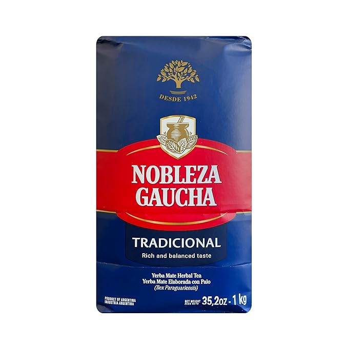Nobleza Gaucha Yerba Mate Herbal Tea with Sterm | Traditional Argentina Brew USA-Specific Packaging 2.2 lbs - 3 Packs
